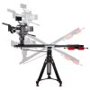 FloatCam Dolly Crane HD Slider mit montierter Kamera im schräg aufgerichteten Jib-Modus.