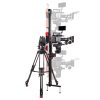FloatCam Dolly Crane HD Slider senkrecht aufgerichtet für vertikale Kamerafahrten bis 2 m Höhe.