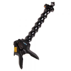 GoPro Jaws Flex Klemme mit beweglichem Schwanenhals und Klemmbacken für Rods und Kanten.