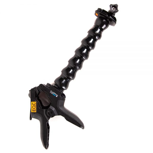 GoPro Jaws Flex Klemme mit beweglichem Schwanenhals und Klemmbacken für Rods und Kanten.