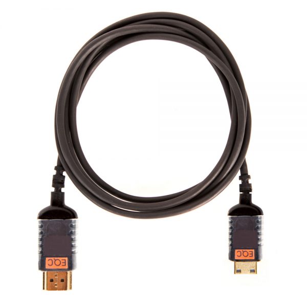 HDMI-auf-Mini-HDMI-Kabel mit 1,3 m Länge ist ultradünn und flexibel für enge Rigs.