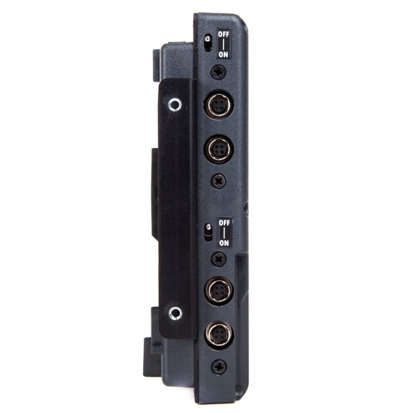 Hawk-Woods VL-CA4X V-Mount-Stromadapter versorgt Kamera und Zubehör über vier Hirose- und einen D-Tap-Ausgang.