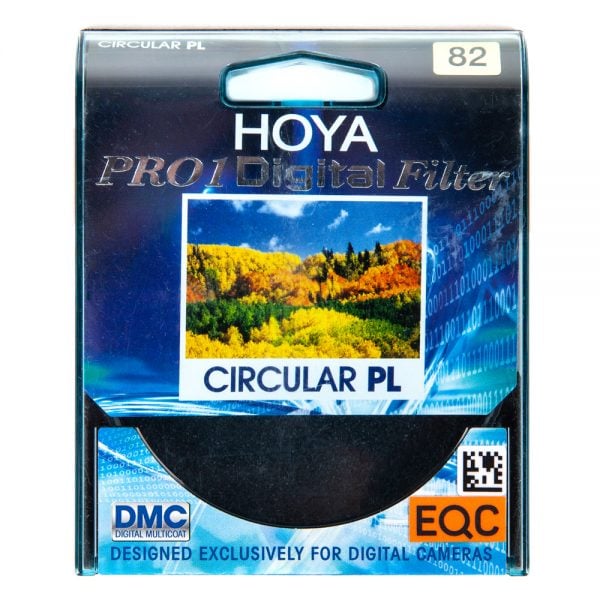 Hoya 82mm Circular Polfilter in der Originalverpackung der Hoya-Pro1-Digital-Serie.