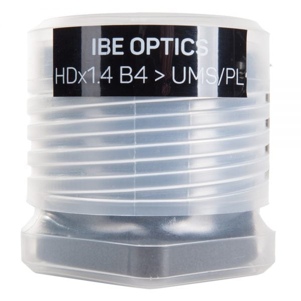 IBE Optics HDx1.4 B4 > UMS/PL Objektivadapter in der durchsichtigen Originalverpackung.