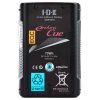 Kleinster und leichtester Akku der CUE-Serie mit D-Tap-Ausgang bis 50 Watt für Zubehör wie LED-Leuchten; vier LEDs zeigen die Restkapazität. IDX Endura CUE-D75 V-Mount-Lithium-Ionen-Akku mit 73 Wattstunden und 620 Gramm Gewicht.