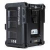 Stapelbarer V-Mount-Akku mit 143 Wattstunden für digitale Cine-Kameras wie ARRI ALEXA Mini oder RED Monstro; zwei D-Tap- und ein USB-Ausgang versorgen Zubehör. IDX IPL-150 stapelbarer V-Mount-Lithium-Ionen-Akku mit 143 Wattstunden und PowerLink.