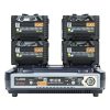 Simultanes 2-Kanal-Ladegerät für V-Mount-Akkus mit LIFE-PLUS-Modus für längere Batterielebensdauer und 100-Watt-DC-Ausgang über 4-Pin-XLR. IDX VL-2000S V-Mount-Akkuladegerät lädt zwei Akkus gleichzeitig mit LIFE-PLUS-Modus.