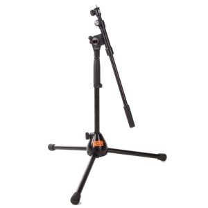 K&M 259 Mikrofonständer mit Galgenarm deckt einen niedrigen Höhenbereich von 425 bis 645 mm ab.