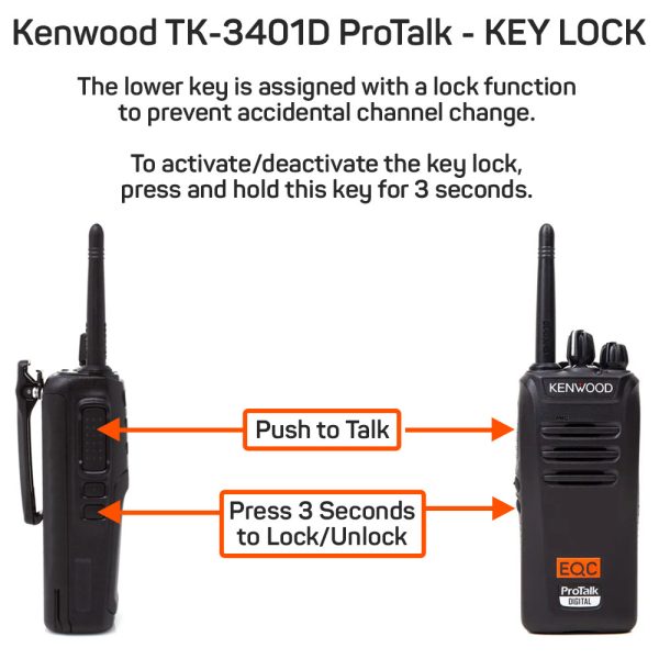 Kenwood TK-3401D ProTalk Funkgerät nutzt digitale dPMR446-Technologie mit 32 Kanälen in zwei Zonen.