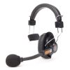 Einseitiges Intercom-Headset mit einer geschlossenen Ohrmuschel; das freie zweite Ohr bleibt für die Umgebung offen. Einseitiges LaON-Headset LMH-S125D mit gepolsterter Muschel und flexiblem Mikrofonarm.