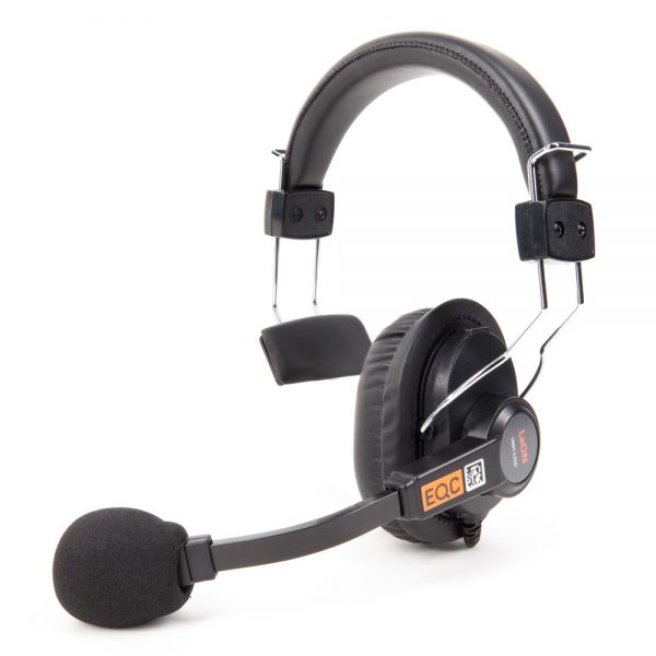 Einseitiges LaON-Headset LMH-S125D mit gepolsterter Muschel und flexiblem Mikrofonarm.