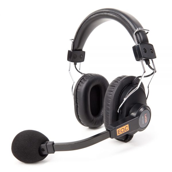 LaON LSH-S125D Intercom-Headset mit zwei geschlossenen Ohrmuscheln und Schwanenhalsmikrofon.