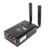 Mobile Basisstation des LaON-LT150-Funk-Intercom-Systems für den flexiblen Einsatz unterwegs. LaON LT150 Intercom-Basisstation, kompaktes Mobilgerät mit zwei ausziehbaren Antennen und Anschlussbuchsen.
