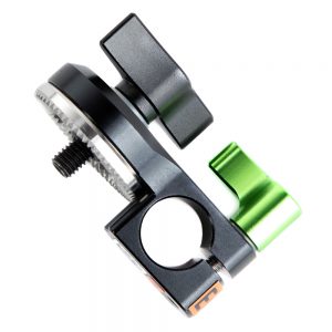 Lanparte ARL-01T-C Rod-Klemme für 15-mm-Rods mit grünem Klemmhebel und CNC-gefrästem Gehäuse.