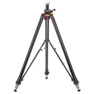 Manfrotto 058B Triaut Stativ aus Aluminium trägt bis zu 12 Kilogramm für schwere Kamera-Aufbauten.