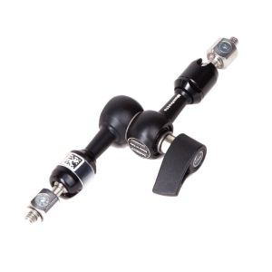 Manfrotto 244 Micro Magic Arm mit drei Gelenkpunkten, 15 cm Länge und 3 kg Traglast bei 0,25 kg Eigengewicht.