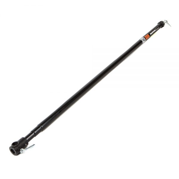 Manfrotto 272B Teleskopstange in Diagonalansicht mit Typ-25-Buchse und Klemmverschluss am Ende.