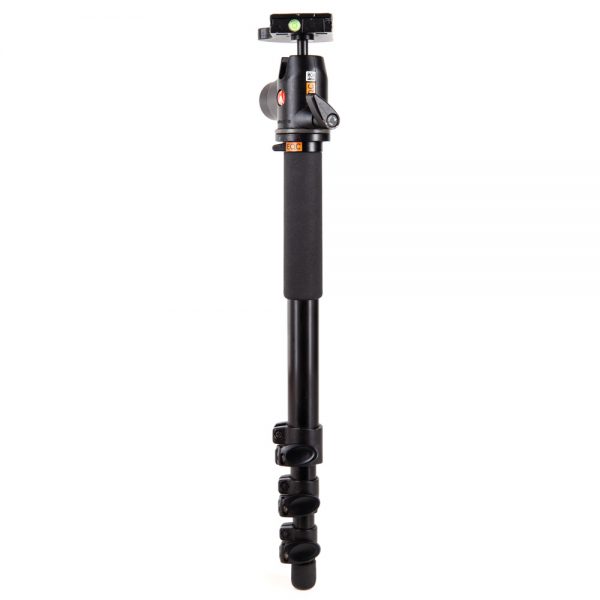 Manfrotto 468MGRC4 Kugelkopf auf Manfrotto 680B Einbeinstativ, RC4-Schnellwechsel, Traglast bis 16 kg.