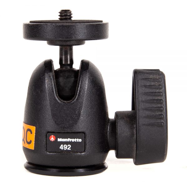 Manfrotto 492 Micro-Kugelkopf aus Aluminium mit 1/4-Zoll-Kameraschraube und 5 kg Traglast.