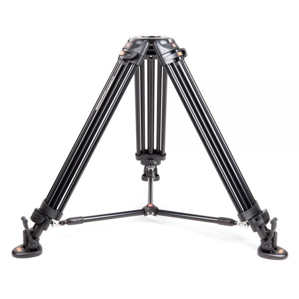 Manfrotto 546B Pro-Video-Stativ aus Aluminium mit 75-mm-Halbschale und stabiler Mittelspinne.