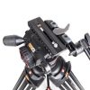 Fluid-Videokopf mit stufenlosem Stickstoff-Gewichtsausgleich auf 546B-Beinen, Traglast bis 8 kg. Manfrotto N8 Nitrotech Fluidkopf auf 546B-Stativ mit stufenlosem Gewichtsausgleich bis 8 kg.