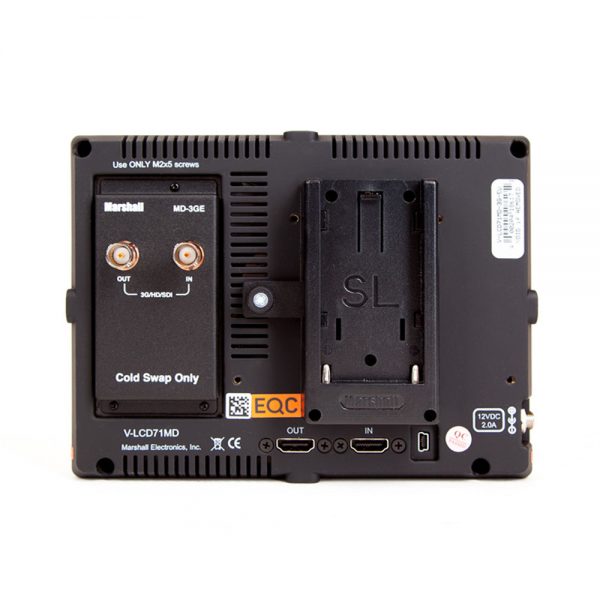 Marshall V-LCD71MD-3G 7-Zoll-Monitor mit 3G-SDI-Eingang und 700 cd/m² Helligkeit.