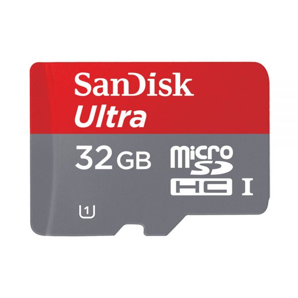 SanDisk Ultra microSDHC-Speicherkarte mit 32 GB Kapazität und UHS-I Klasse 10 für Action-Cams und Drohnen.