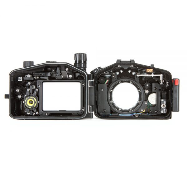 Nauticam NA-RX100IV Unterwassergehäuse mit aufklappbarem Innenraum für die Sony RX100 Mark IV.