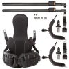Entlastet Arme, Schultern und Rücken bei schweren Kamera-Setups über eine gepolsterte Weste mit zwei ProArm-Federarmen bis 140 cm Auslegerreichweite. Ready Rig GS + ProArm Kit trägt Kamerasysteme von 0,45 bis 18 kg über eine Weste mit zwei Federarmen.