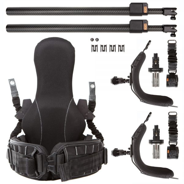Ready Rig GS + ProArm Kit trägt Kamerasysteme von 0,45 bis 18 kg über eine Weste mit zwei Federarmen.