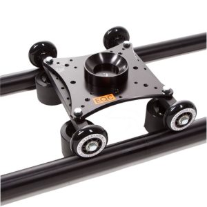 RigWheels 2m Passport Dolly-Slider mit vierrädrigem Wagen auf modularen Aluminiumschienen, Traglast bis ca. 45 kg.