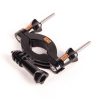 Im Set enthalten Schrauben und Mutter zur Montage an unterschiedlichen Rohrdurchmessern. Roll Bar Mount für GoPro-Systeme, schwarze Klemme mit beweglichem GoPro-Anschlussarm.