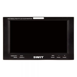 SWIT S-1080HF 8-Zoll-HD-SDI-Monitor mit Auflösung 800 x 480 Pixel und Menütasten.