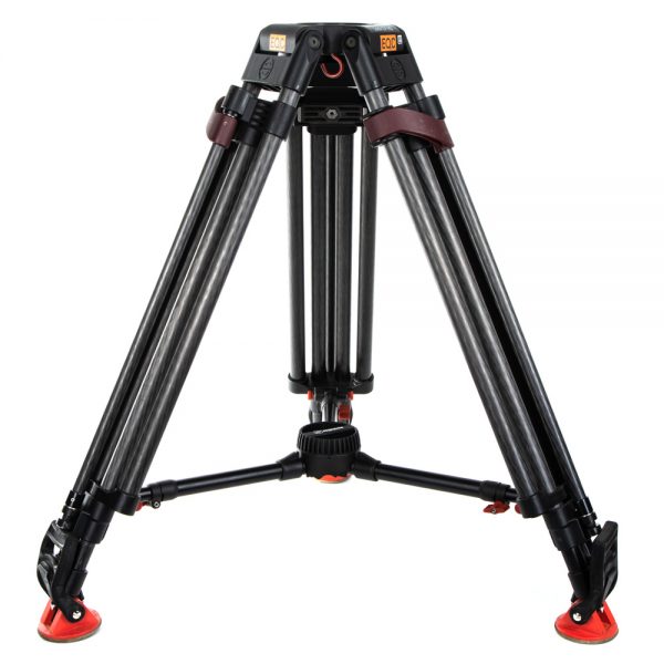 Sachtler Speed Lock CF HD Kamerastativ mit Karbonbeinen und 100-mm-Bowl-Aufnahme.