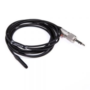 Sanken COS-11D PT schwarzes Lavalier-Mikrofon mit 1,8 m langem Kabel und TRS-Anschluss.