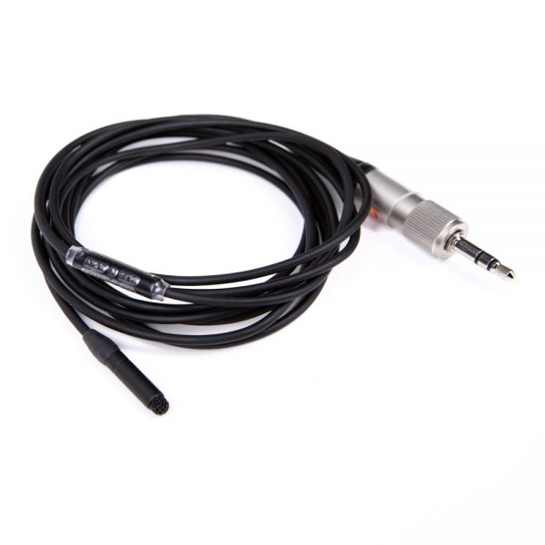 Sanken COS-11D PT schwarzes Lavalier-Mikrofon mit 1,8 m langem Kabel und TRS-Anschluss.