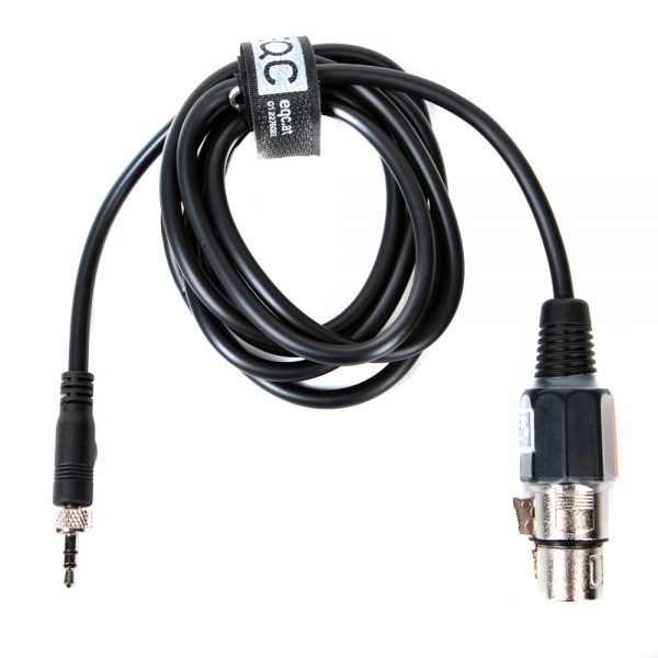 Sennheiser CL2 Line-in-Kabel mit 1,5 m Länge, verriegelbarer Miniklinke und symmetrischem XLR-Anschluss.