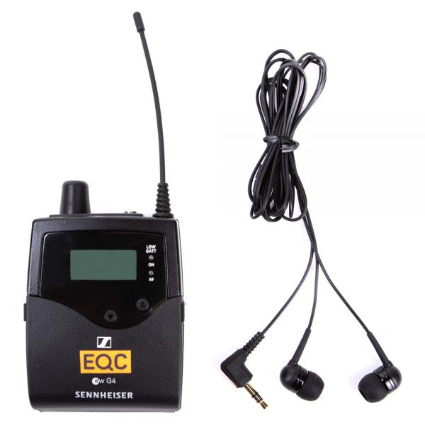 Sennheiser EK IEM G4 In-Ear-Empfänger, UHF-Taschenempfänger im Set mit In-Ear-Kopfhörern und 100 m Reichweite.