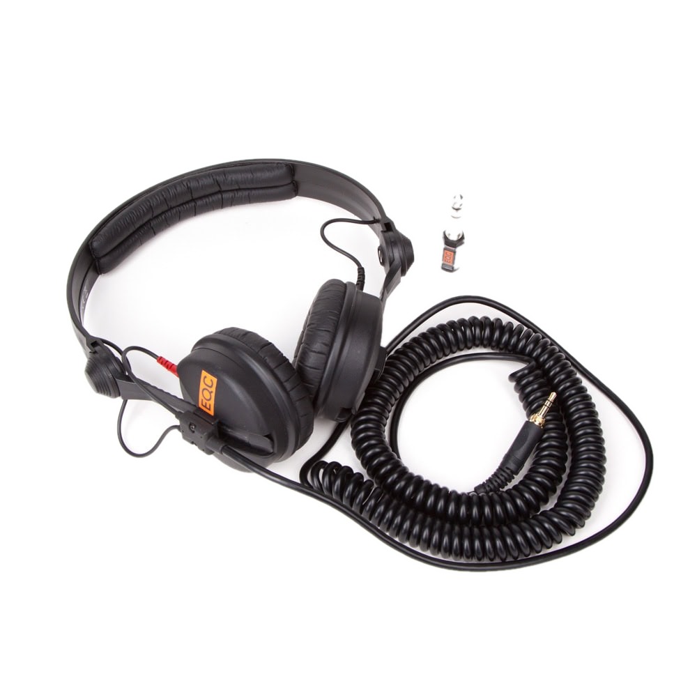 Sennheiser HD25 Plus Kopfhörer, geschlossener On-Ear-Kopfhörer mit Spiralkabel und 6,3-mm-Adapter.