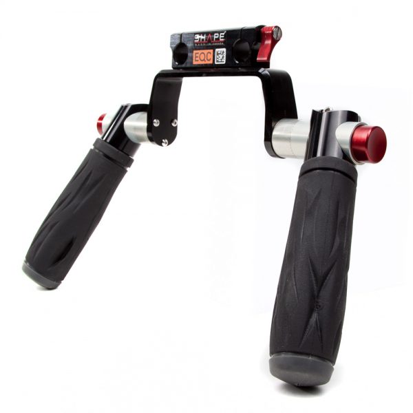 SHAPE HAND5 ist ein Griffeset aus eloxiertem Aluminium für 15mm Rods mit um 360° drehbaren Griffen.