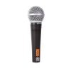 Shure SM58 ist ein dynamisches Nierenmikrofon mit einem Frequenzgang von 50 Hz bis 15 kHz.