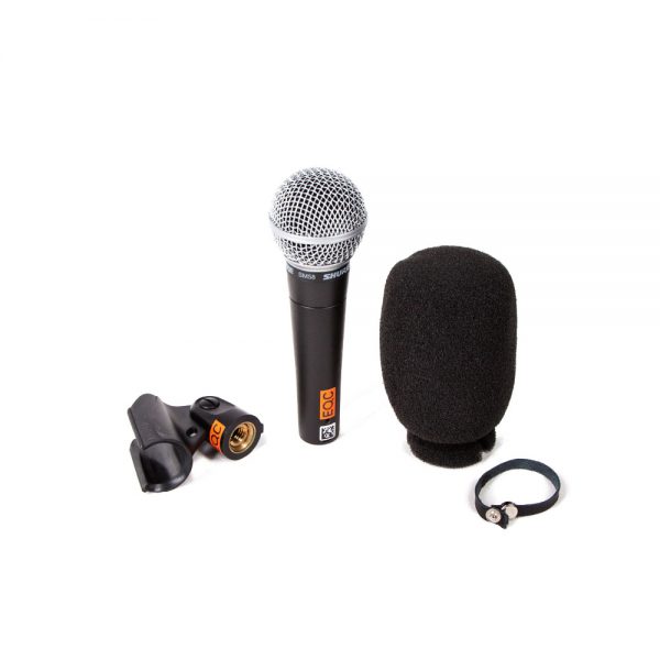 Shure SM58 ist ein dynamisches Nierenmikrofon mit einem Frequenzgang von 50 Hz bis 15 kHz.