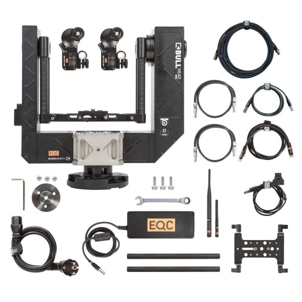Slidekamera Bull Head MKIII Remote-Head Motion-Control-System mit 360-Grad-Rotation, bis 6 kg Kameragewicht.