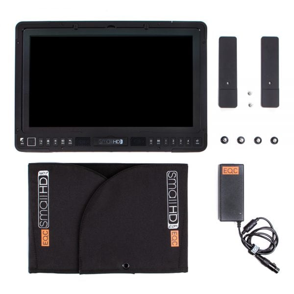 SmallHD 1703 P3X Full-HD Produktionsmonitor 17 Zoll im Set mit Sonnenblende, Netzteil und Montageteilen.