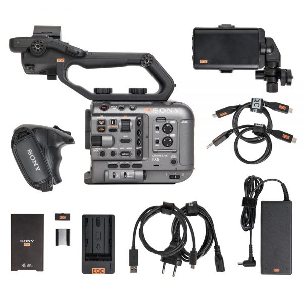 Sony FX6, kompakte Vollformat-Cine-Kamera mit elektronischem ND-Filter bis 1/128 und BNC-Timecode.