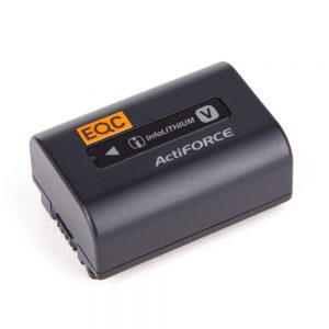 Sony NP-FV50 InfoLithium-Akku Typ V mit 6,8 V und 980 mAh für FDR-AX33 und FDR-AX53.