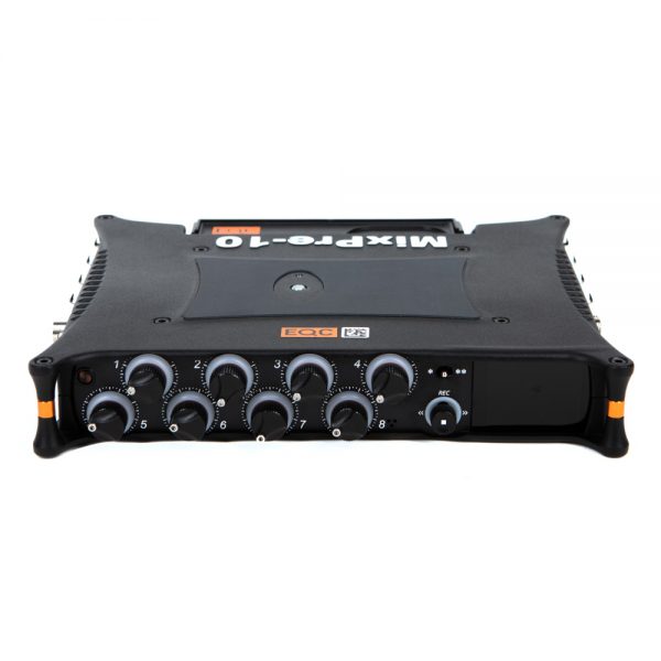 Sound Devices MixPre-10T Rekorder mit 10 Eingängen und 12 Spuren bei bis zu 192 kHz Abtastrate.