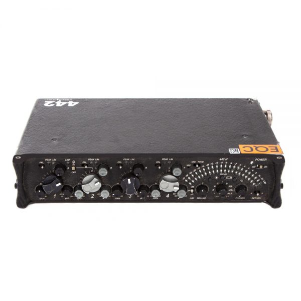 Sound Devices Stereo Mischer 442 N Field-Mixer mit vier XLR-Mic/Line-Eingängen und stereo XLR-Ausgängen.