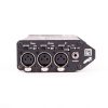 Sound Devices 302 tragbarer Tonmischer mit drei transformerbalancierten XLR-Mic/Line-Eingängen, Rückansicht.