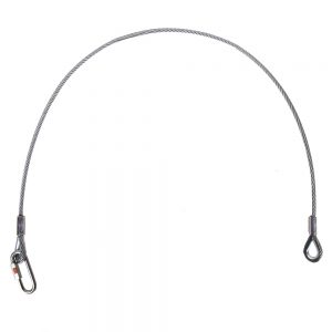 Stairville Sicherungsseil 100cm/6mm Stahl-Sicherungsseil mit Karabiner für Überkopf-Aufbauten.